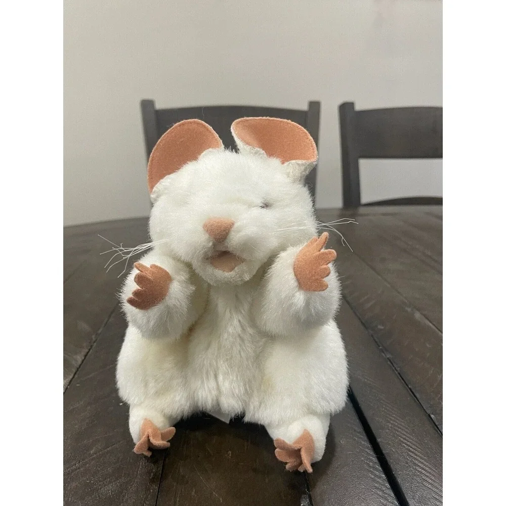Folkmanis‎ Folk Tails White Mouse Rat Plush Hand Puppet Doll Long Tail  7